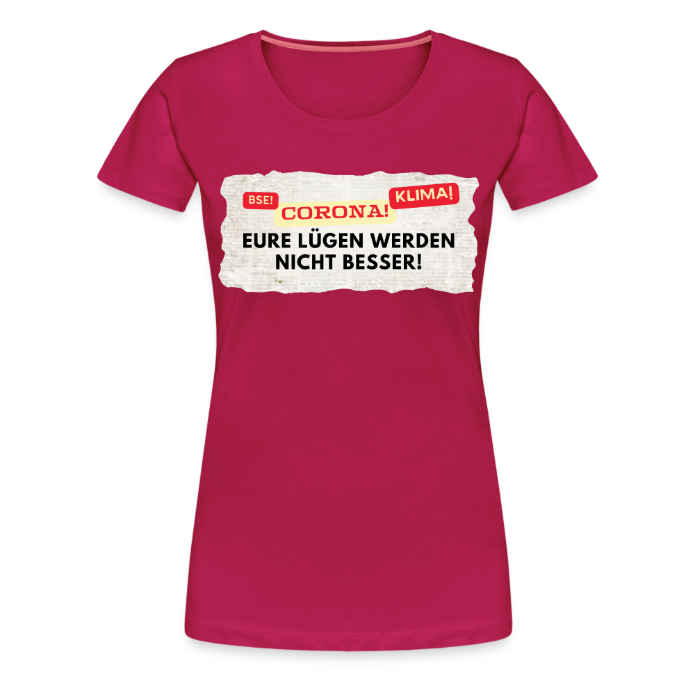 Frauen Premium T-Shirt Lügenpresse - dunkles Pink