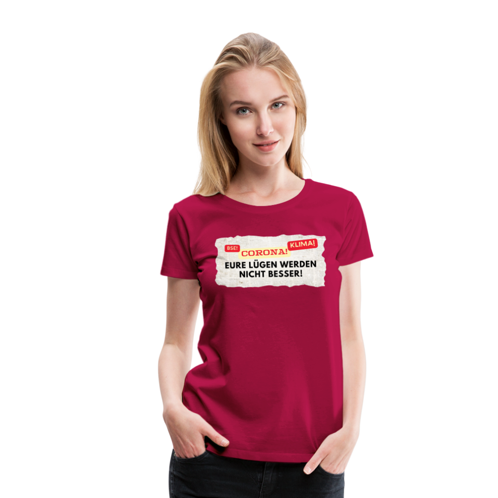 Frauen Premium T-Shirt Lügenpresse - dunkles Pink