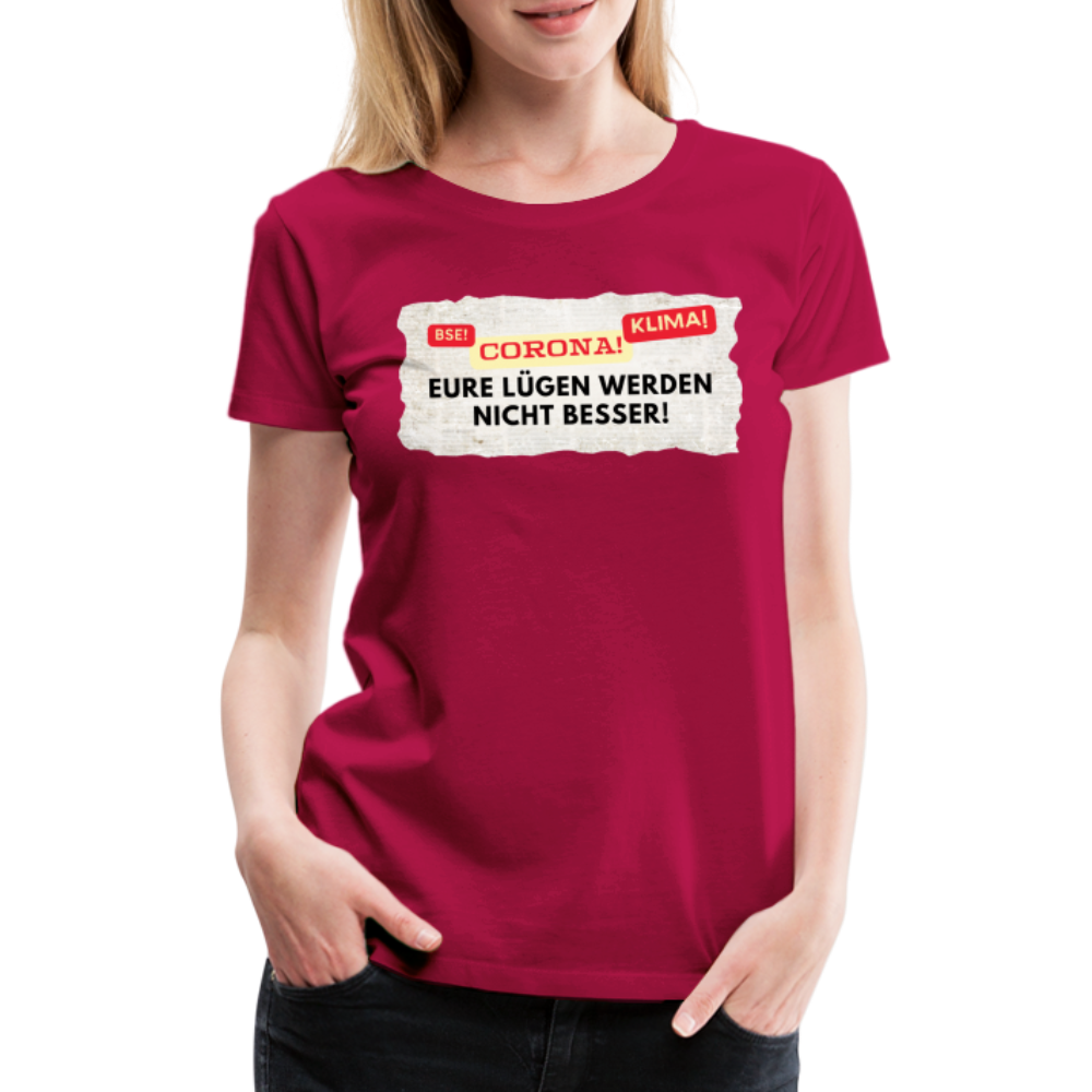 Frauen Premium T-Shirt Lügenpresse - dunkles Pink