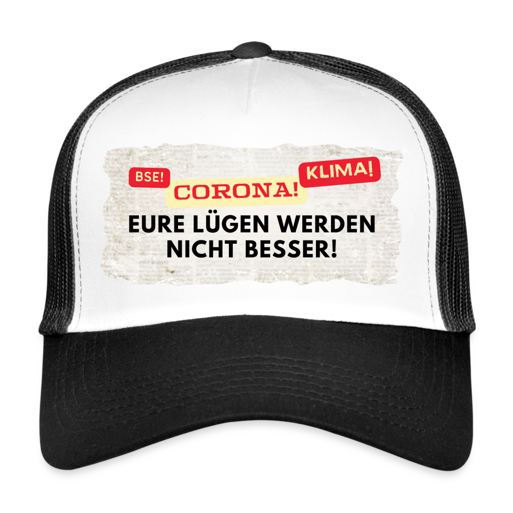 Trucker Cap Lügenpresse - Weiß/Schwarz