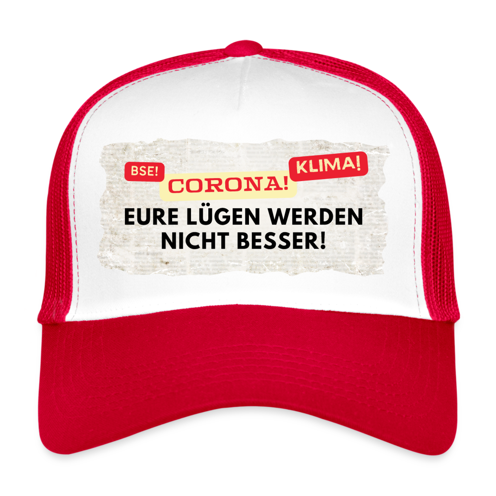 Trucker Cap Lügenpresse - Weiß/Rot