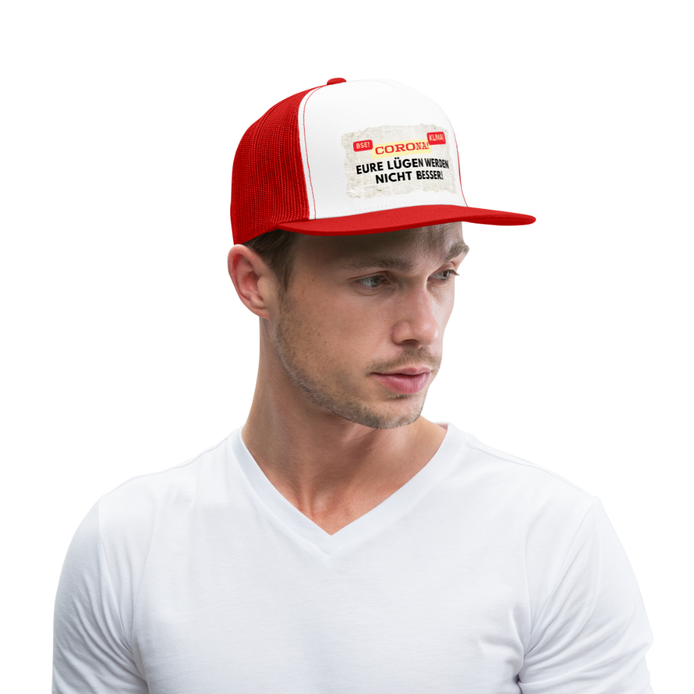 Trucker Cap Lügenpresse - Weiß/Rot