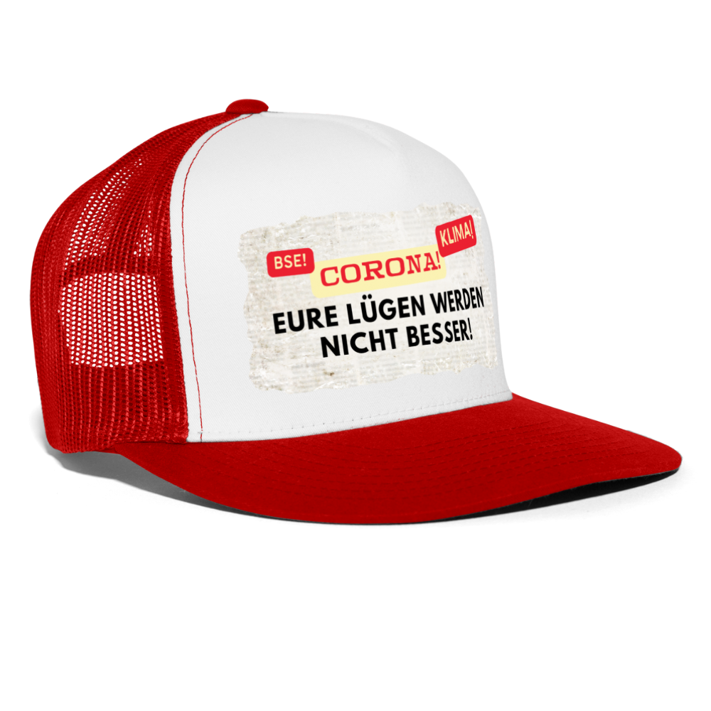 Trucker Cap Lügenpresse - Weiß/Rot