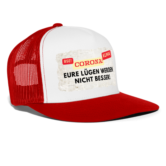 Trucker Cap Lügenpresse - Weiß/Rot