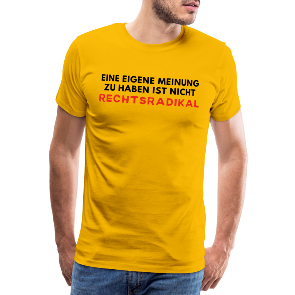 Männer Premium T-Shirt - Nur meine eigene Meinung - Sonnengelb