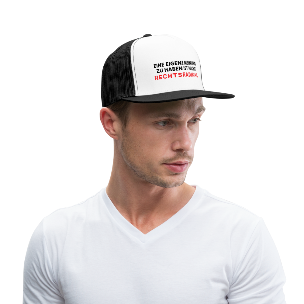 Trucker Cap - Nur meine eigene Meinung - Weiß/Schwarz