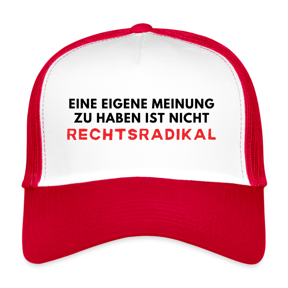 Trucker Cap - Nur meine eigene Meinung - Weiß/Rot