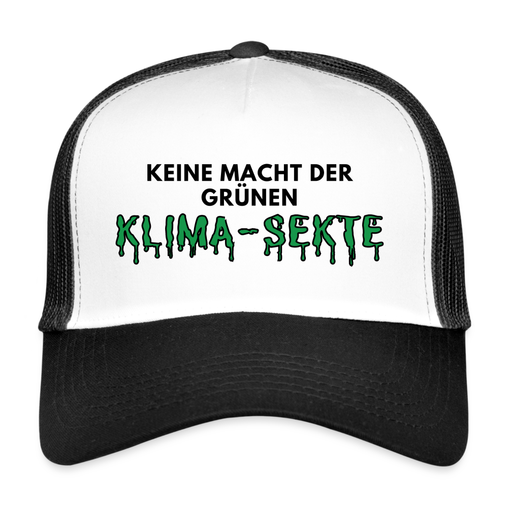 Trucker Cap - Keine Macht der grünen Klima - Sekte - Weiß/Schwarz