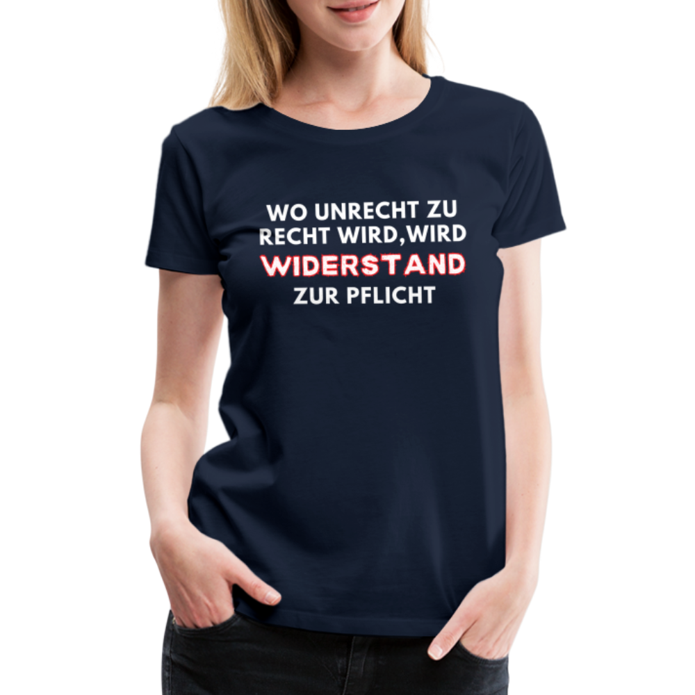 Frauen Premium T-Shirt - Widerstand - Navy