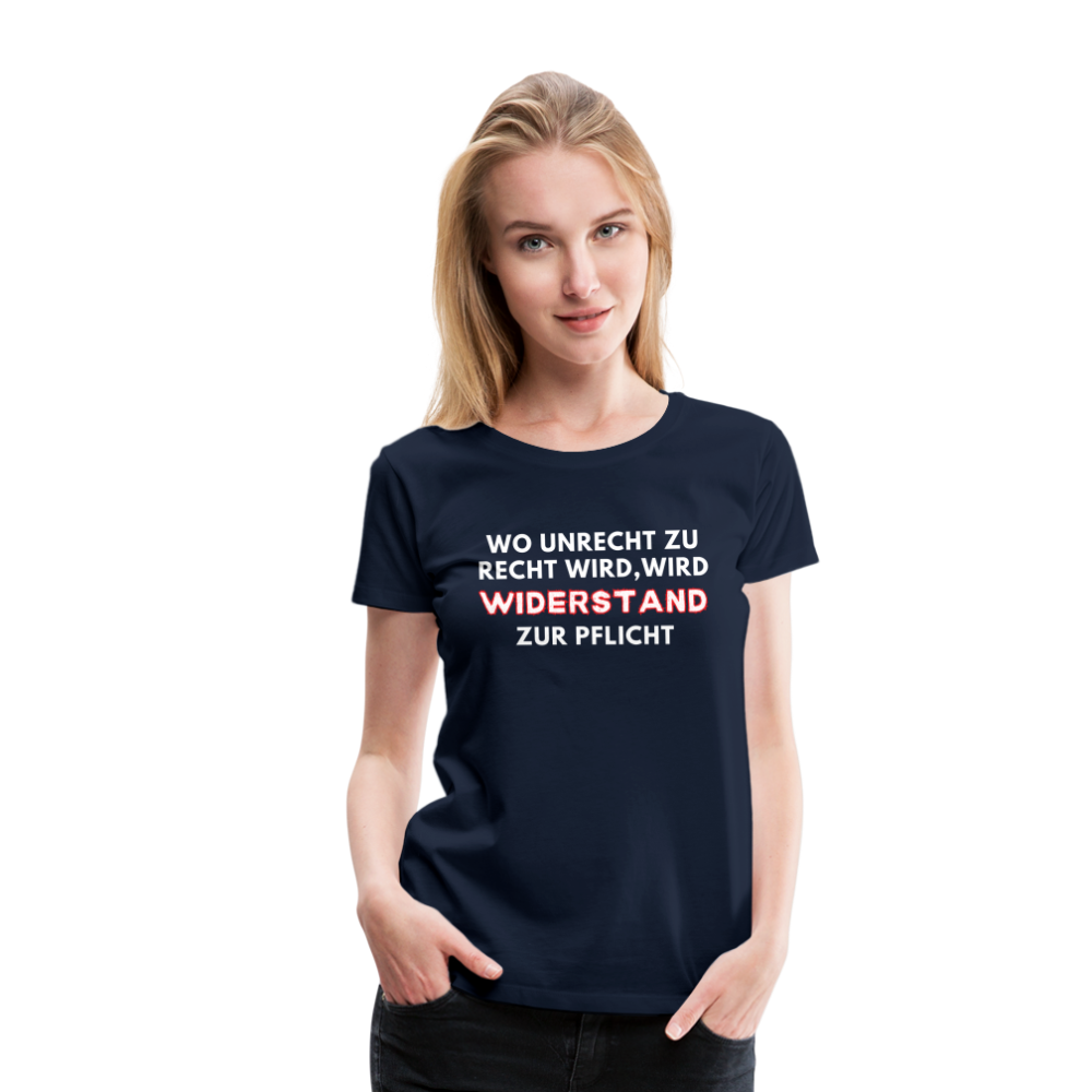 Frauen Premium T-Shirt - Widerstand - Navy