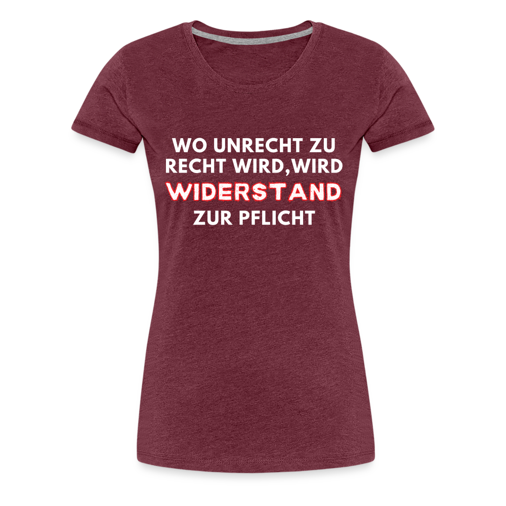 Frauen Premium T-Shirt - Widerstand - Bordeauxrot meliert