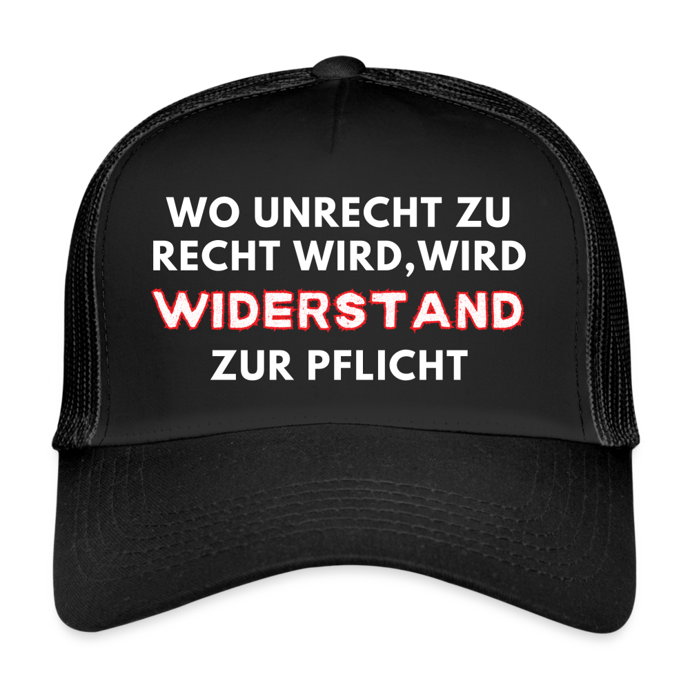 Trucker Cap - Widerstand - Schwarz/Schwarz