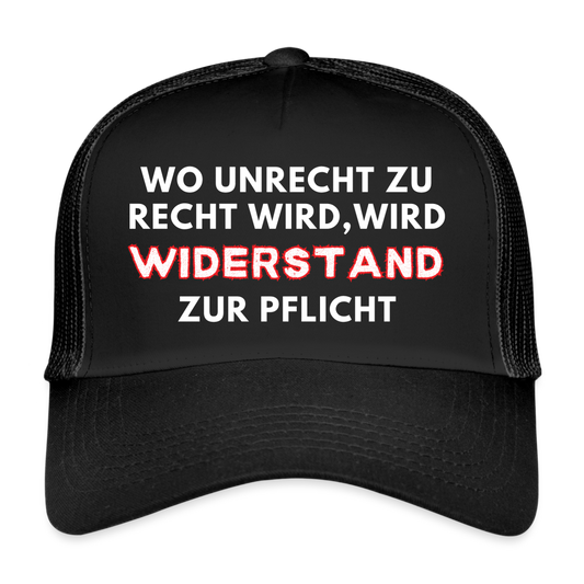 Trucker Cap - Widerstand - Schwarz/Schwarz