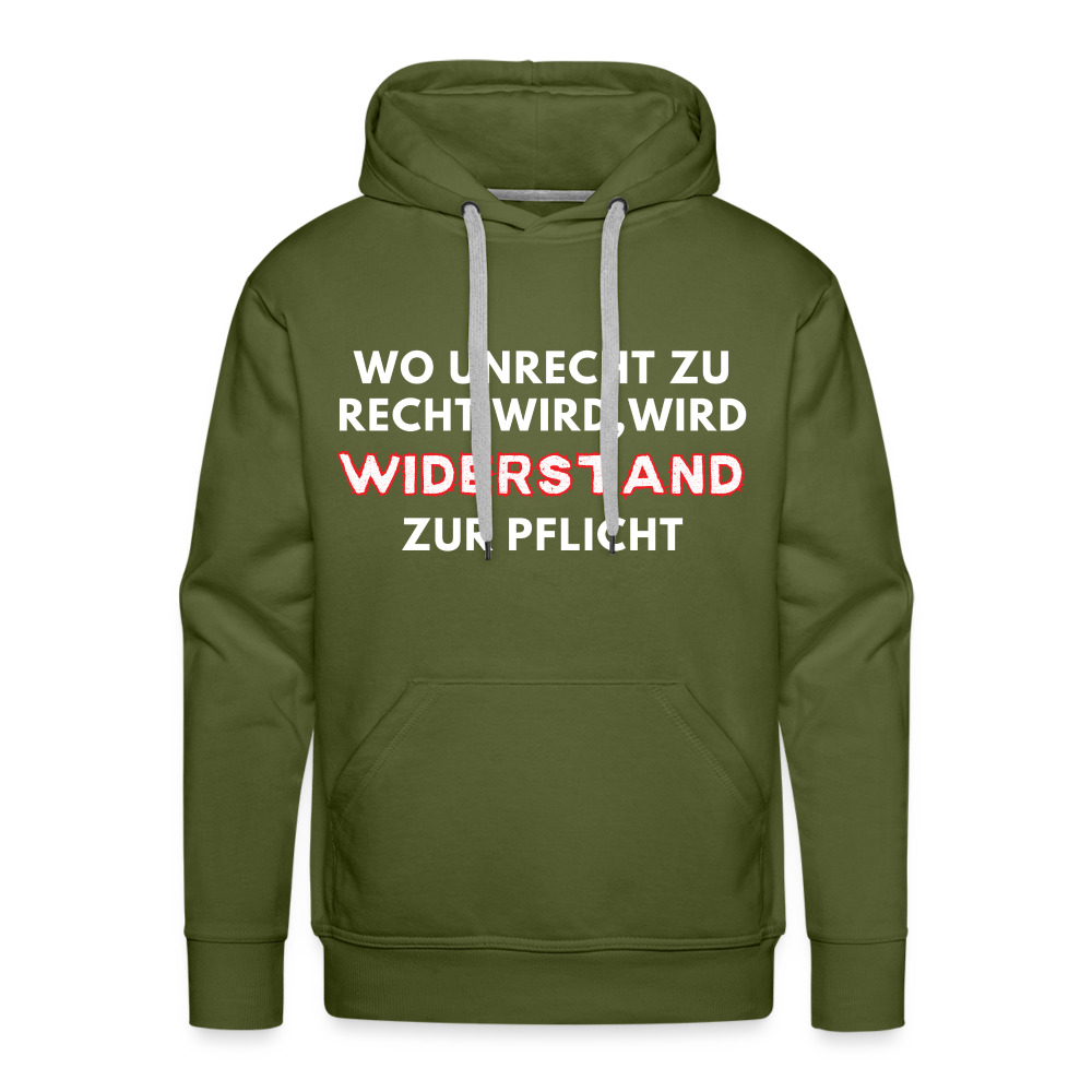 Männer Premium Hoodie - Widerstand - Olivgrün