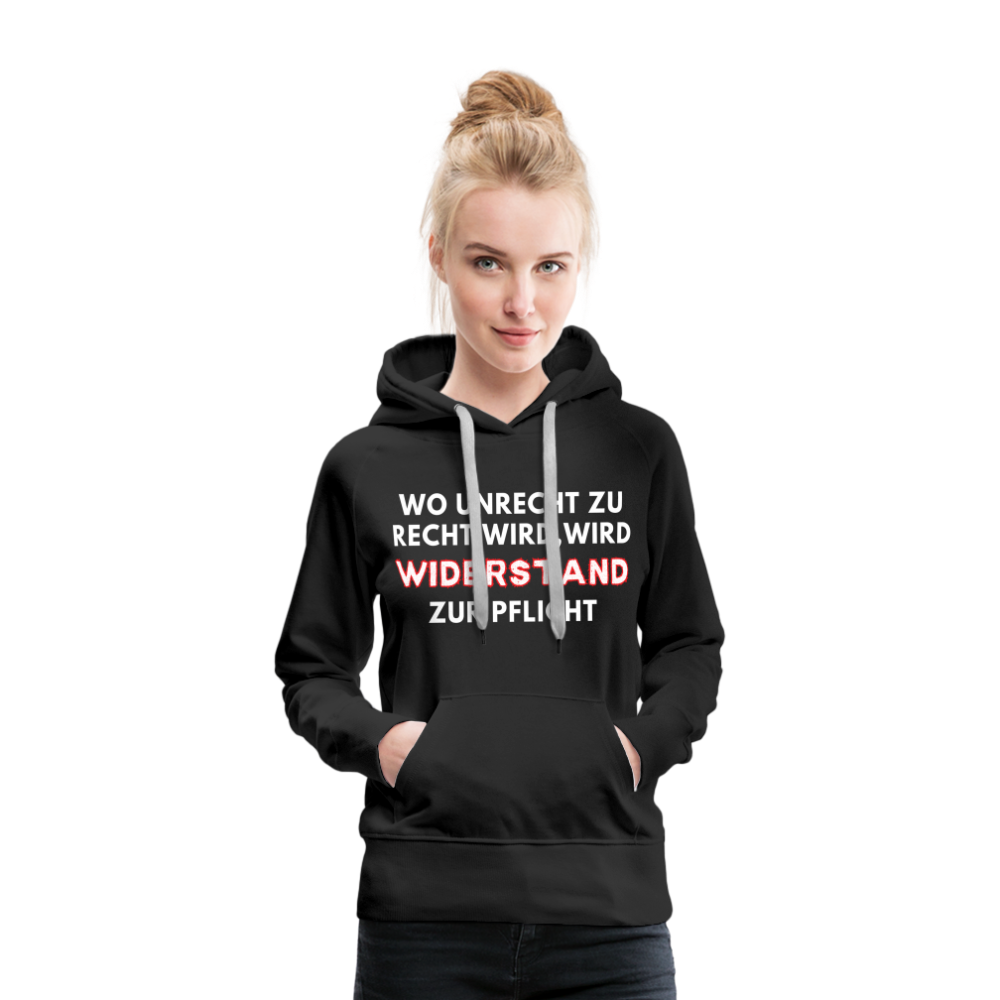 Frauen Premium Hoodie - Widerstand - Schwarz