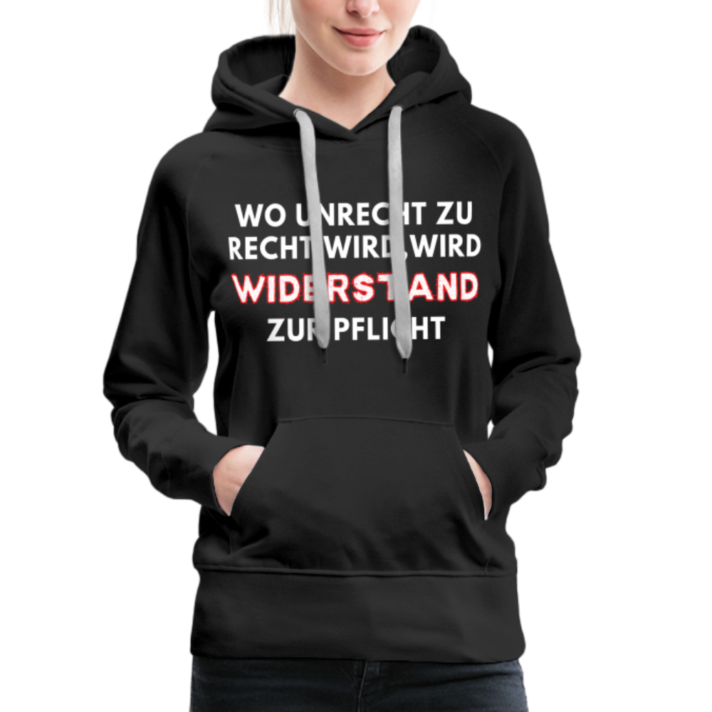 Frauen Premium Hoodie - Widerstand - Schwarz