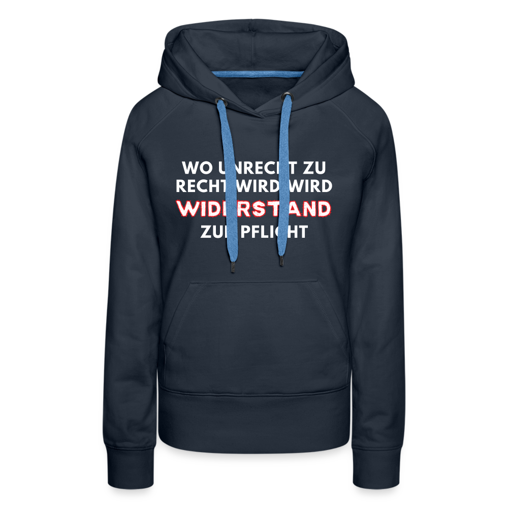 Frauen Premium Hoodie - Widerstand - Navy