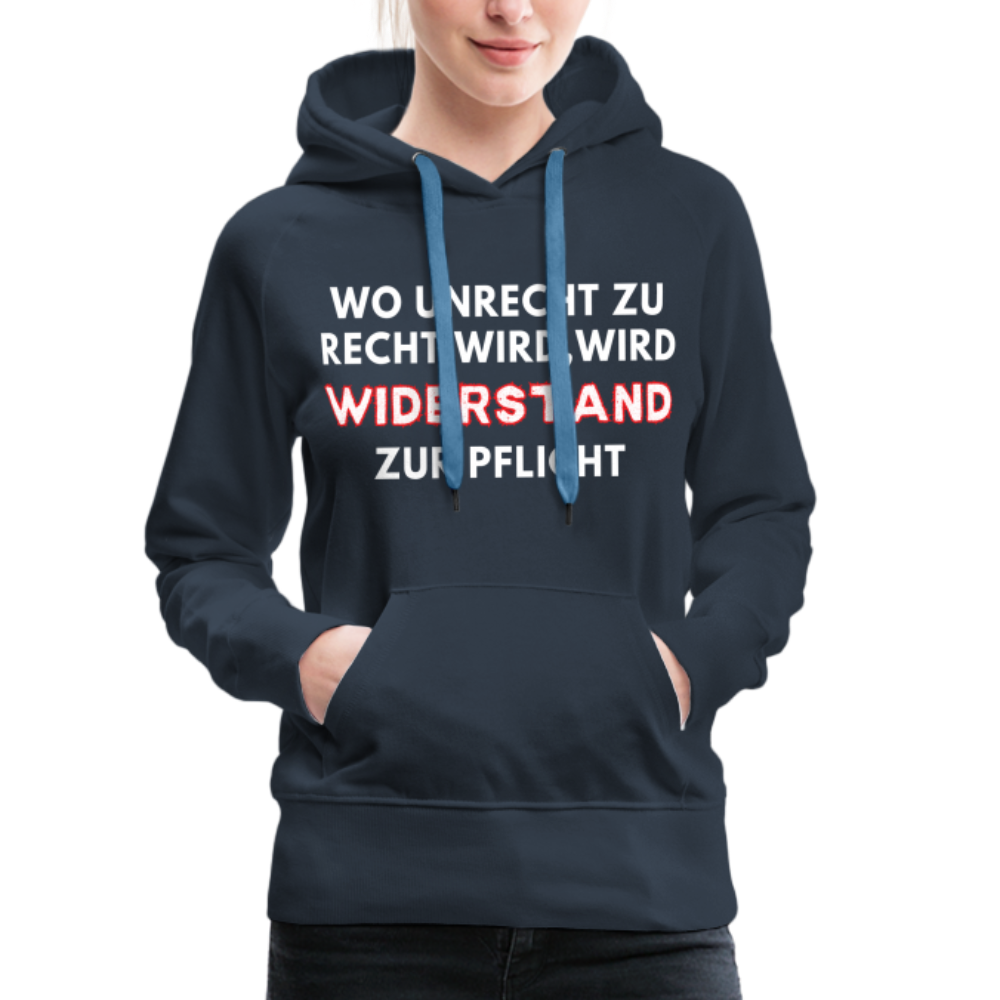 Frauen Premium Hoodie - Widerstand - Navy