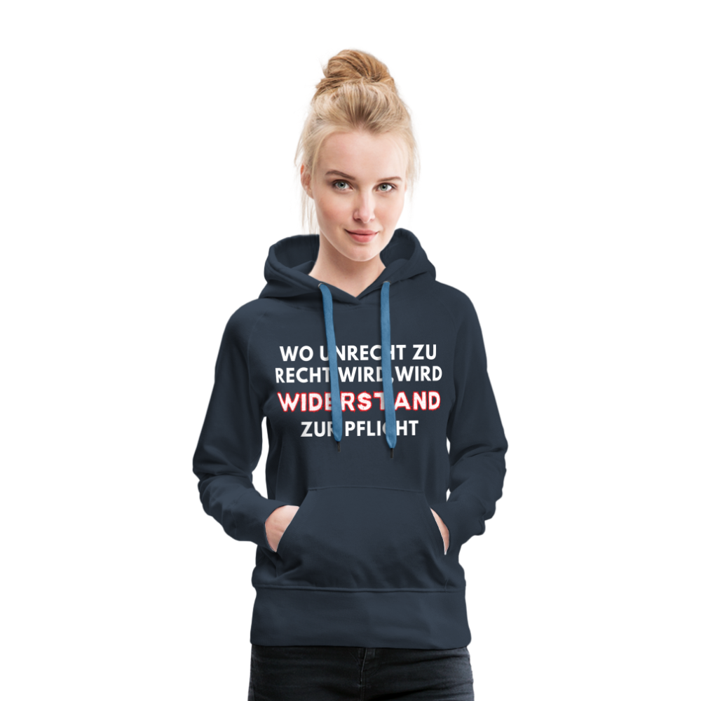 Frauen Premium Hoodie - Widerstand - Navy