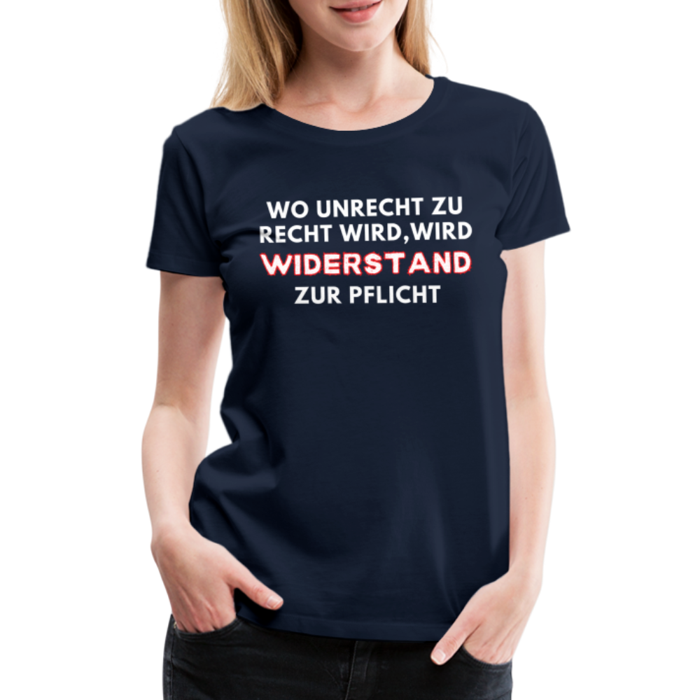 Frauen Premium T-Shirt - Widerstand - Navy