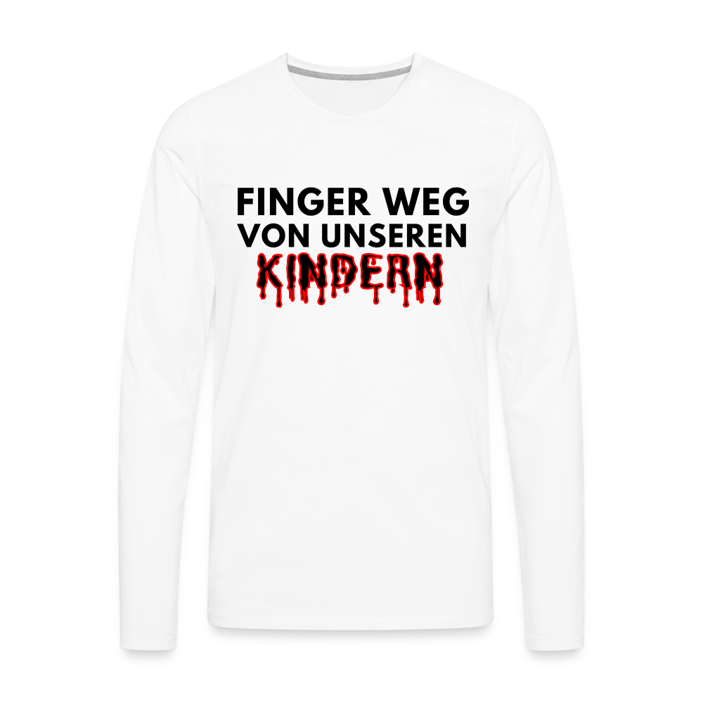 Männer Premium Langarmshirt - Finger weg von unseren Kindern - weiß