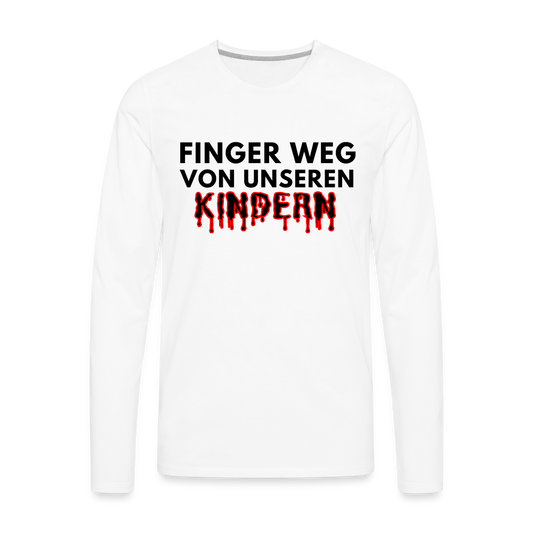 Männer Premium Langarmshirt - Finger weg von unseren Kindern - weiß