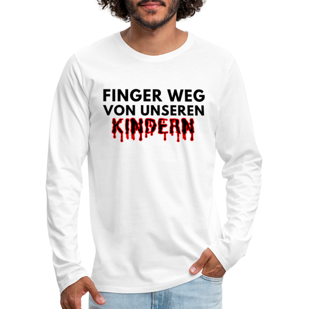 Männer Premium Langarmshirt - Finger weg von unseren Kindern - weiß