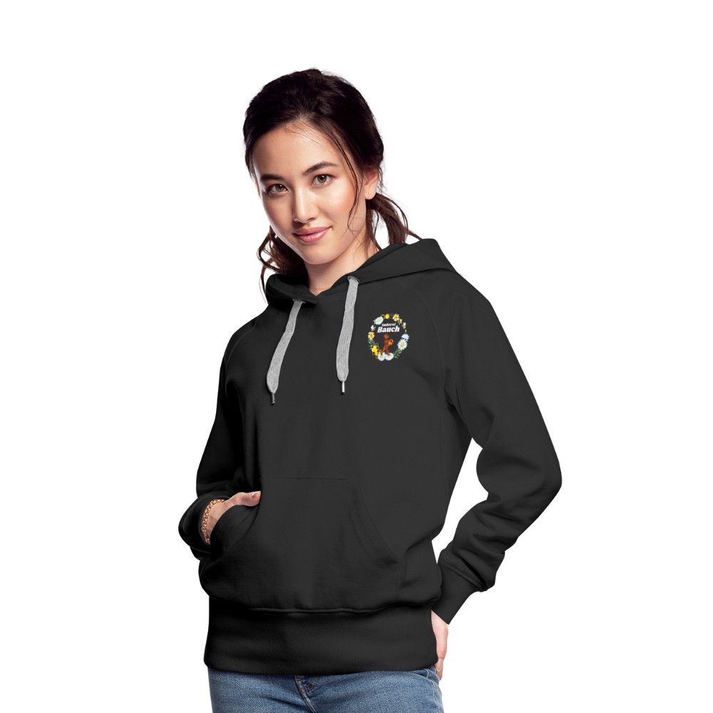 Frauen Premium Hoodie Logo nur vorne - Schwarz