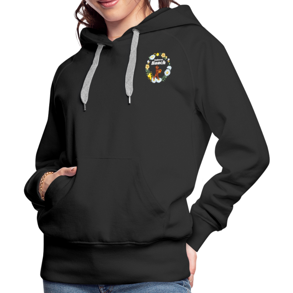 Frauen Premium Hoodie Logo nur vorne - Schwarz