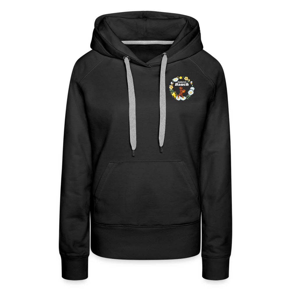 Frauen Premium Hoodie Logo nur vorne - Schwarz