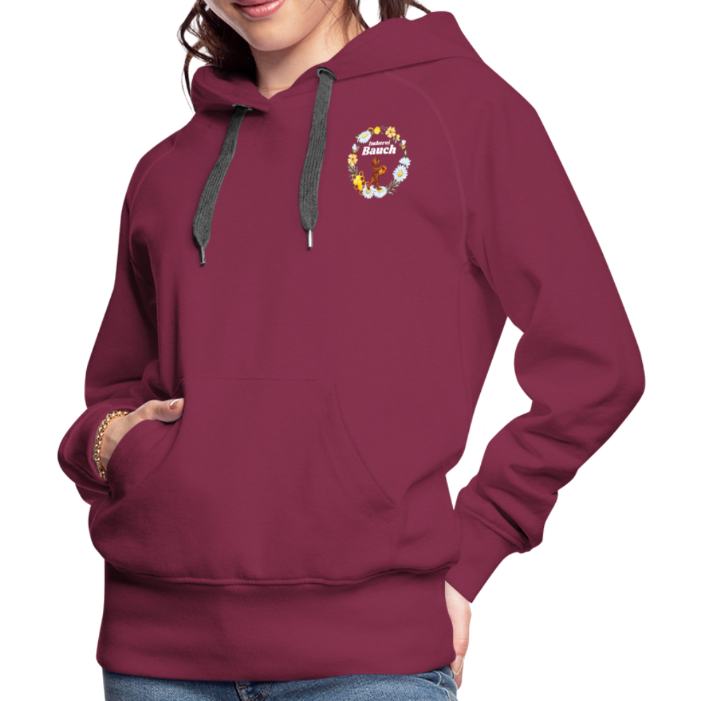 Frauen Premium Hoodie Logo nur vorne - Bordeaux