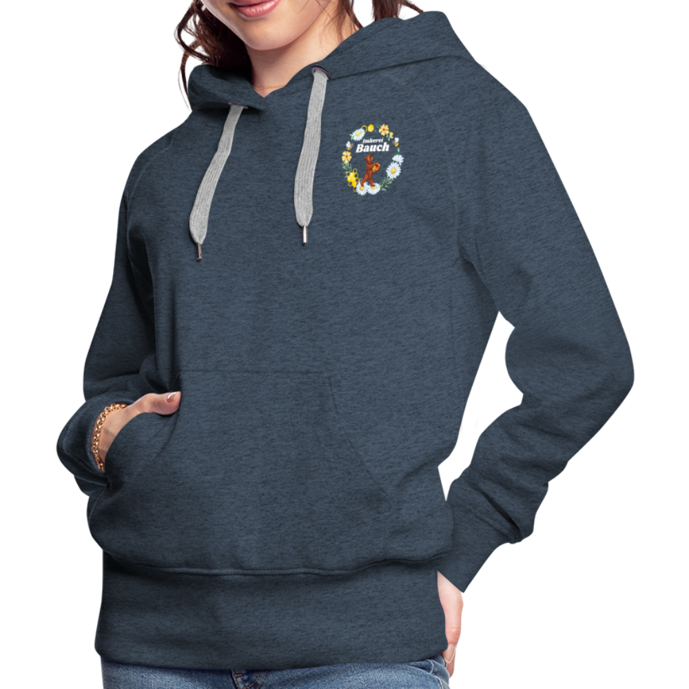 Frauen Premium Hoodie Logo nur vorne - Jeansblau