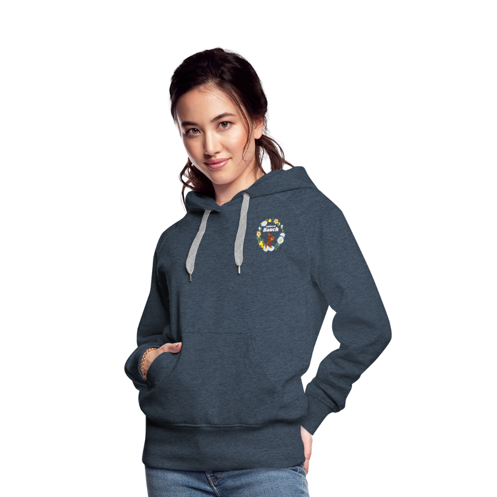 Frauen Premium Hoodie Logo nur vorne - Jeansblau