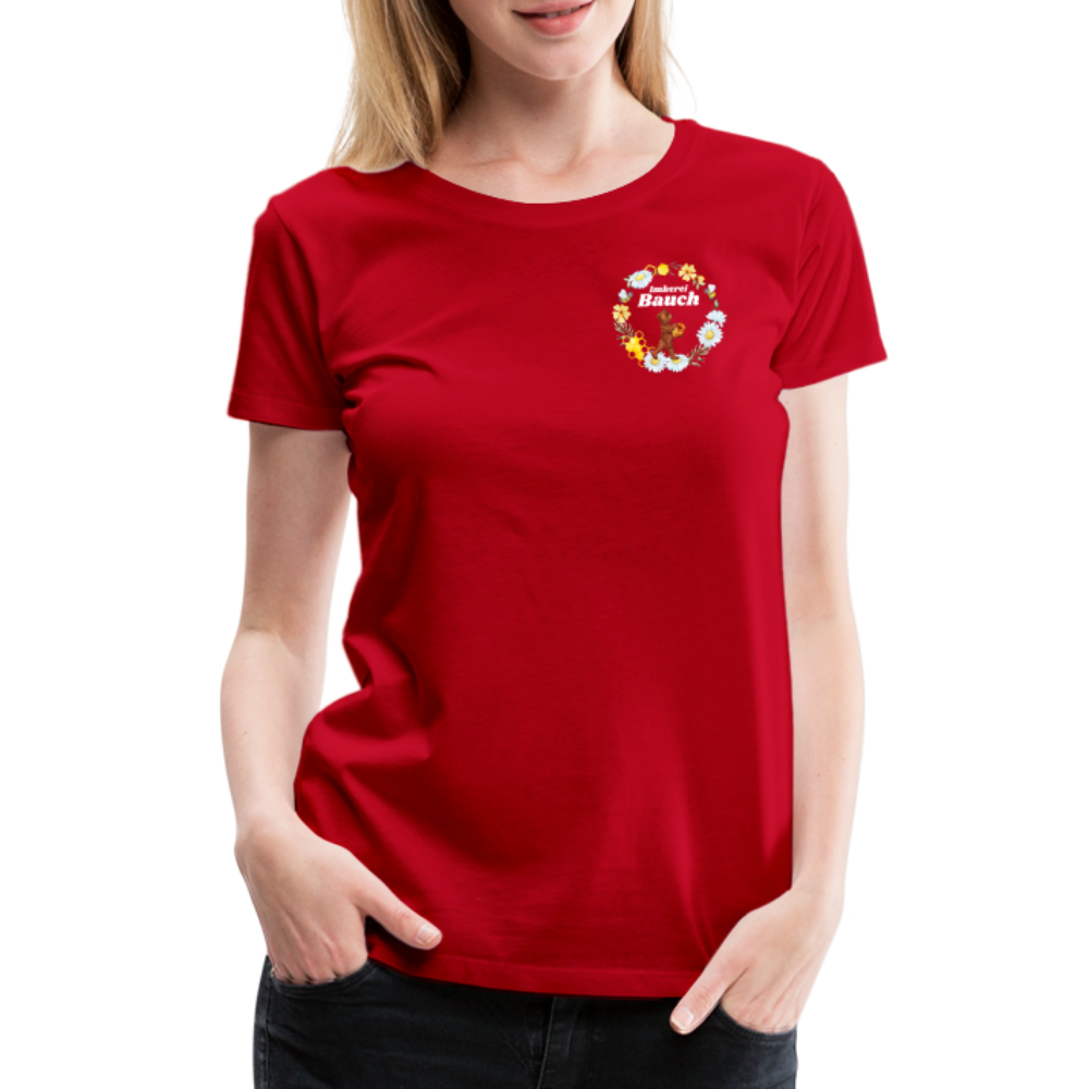 Frauen Premium T-Shirt Bauch Logo nur vorne - Rot