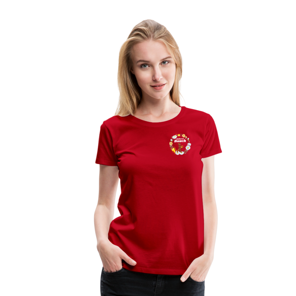 Frauen Premium T-Shirt Bauch Logo nur vorne - Rot