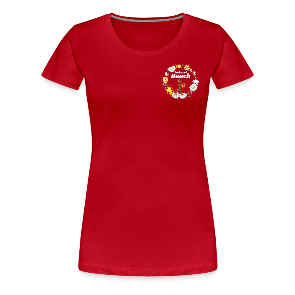 Frauen Premium T-Shirt Bauch Logo nur vorne - Rot