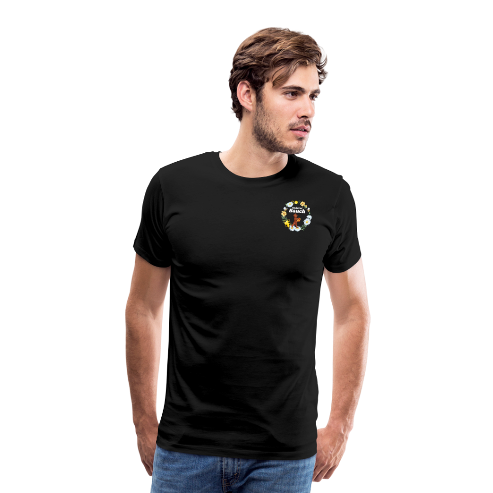 Männer Premium T-Shirt Bauch Logo nur vorne - Schwarz