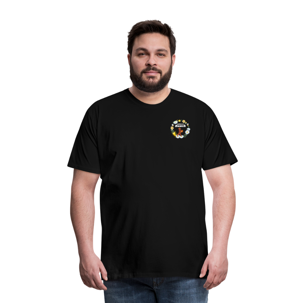 Männer Premium T-Shirt Bauch Logo nur vorne - Schwarz