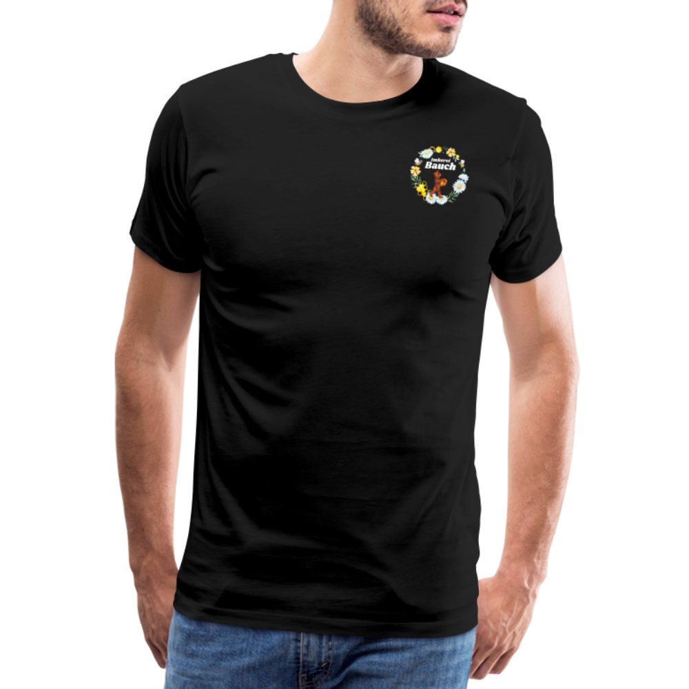 Männer Premium T-Shirt Bauch Logo nur vorne - Schwarz