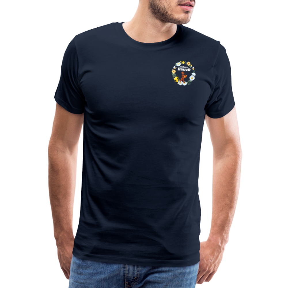 Männer Premium T-Shirt Bauch Logo nur vorne - Navy