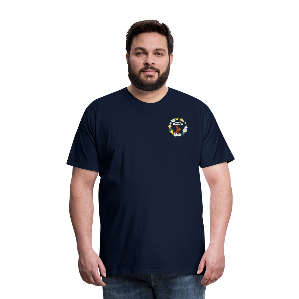 Männer Premium T-Shirt Bauch Logo nur vorne - Navy