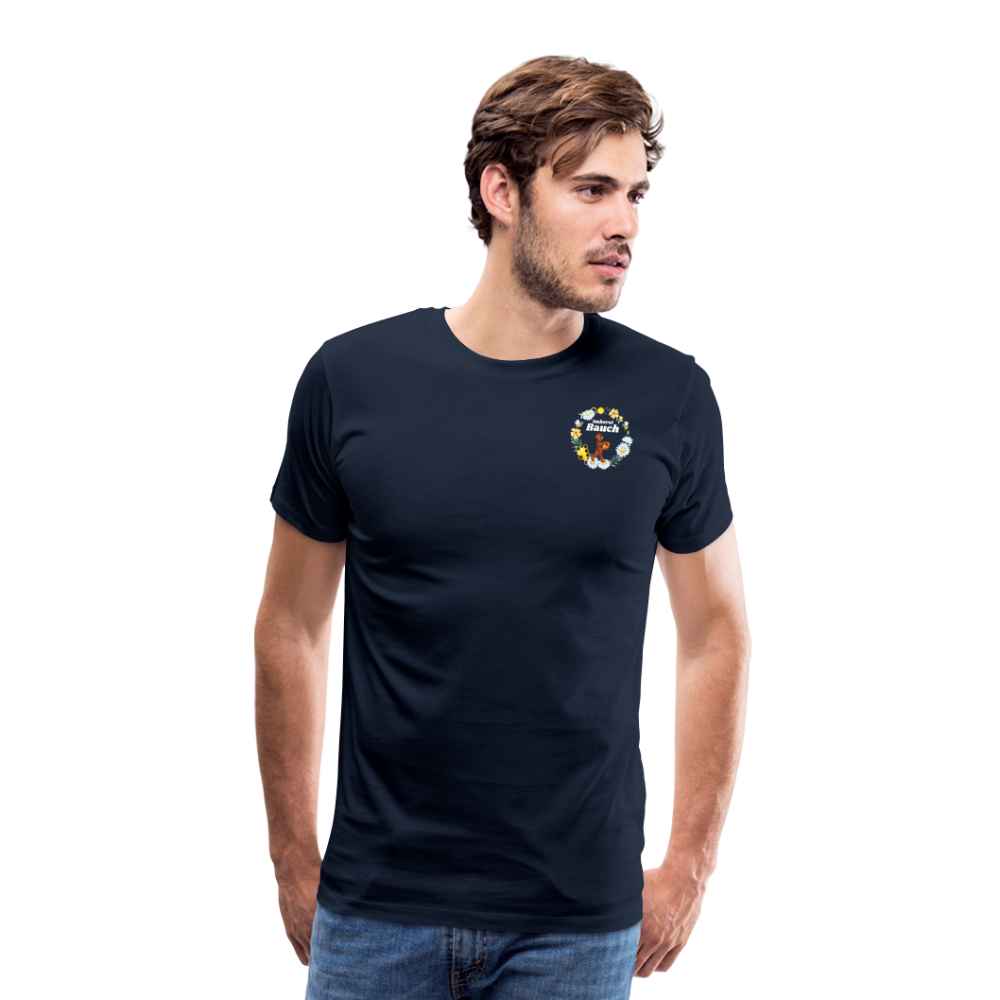 Männer Premium T-Shirt Bauch Logo nur vorne - Navy