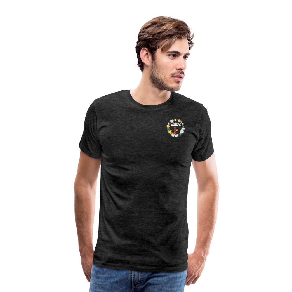 Männer Premium T-Shirt Bauch Logo vorne und hinten - Anthrazit