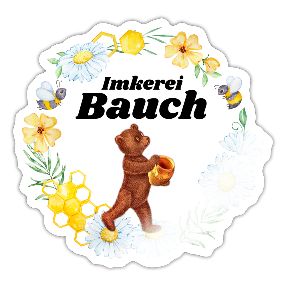 Sticker Imkerei Bauch - Weiß glänzend