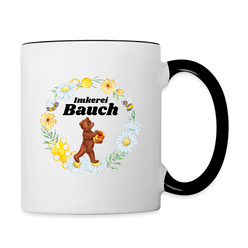 Tasse zweifarbig Imkerei Bauch - Weiß/Schwarz