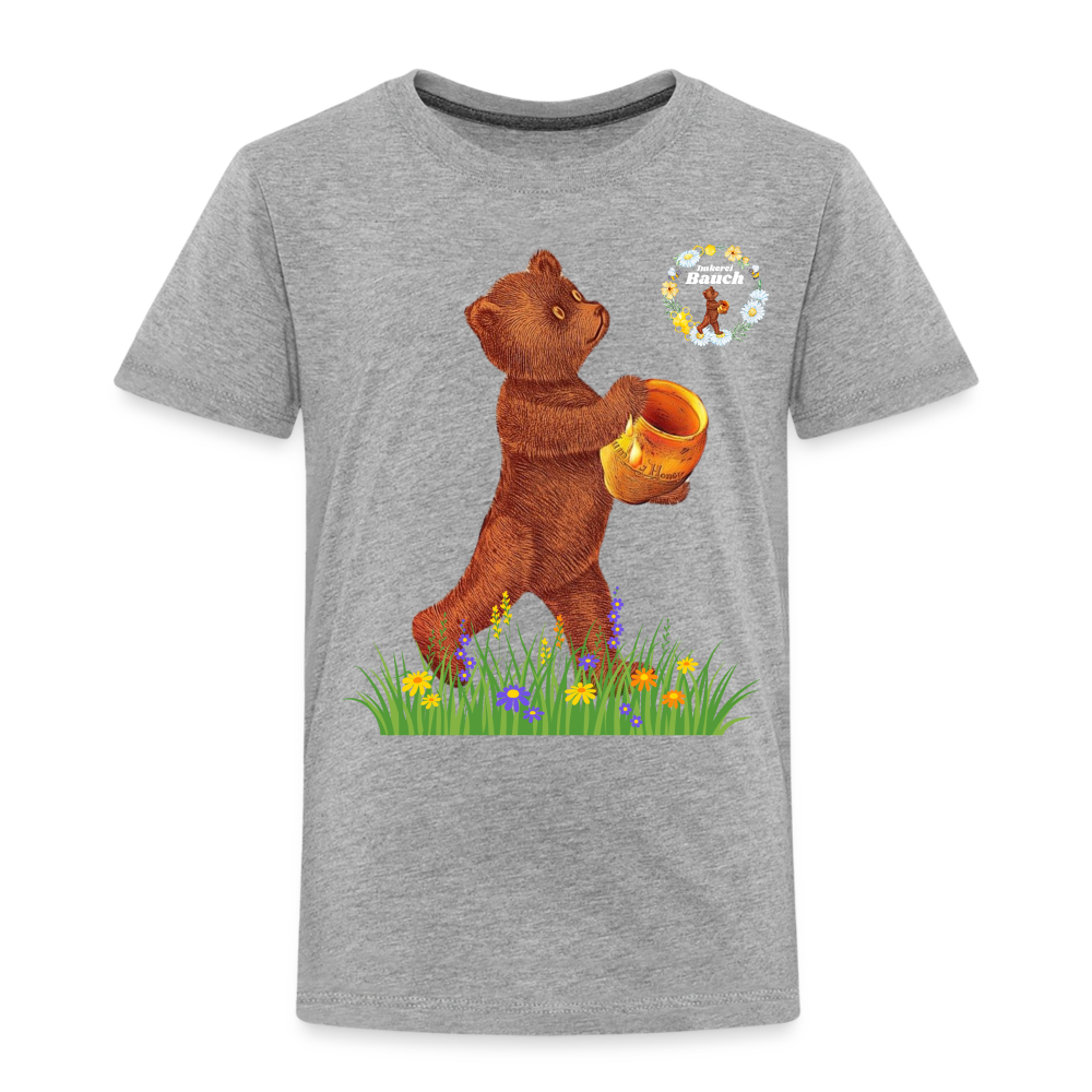 Kinder Premium T-Shirt Imkerei Bauch - Grau meliert