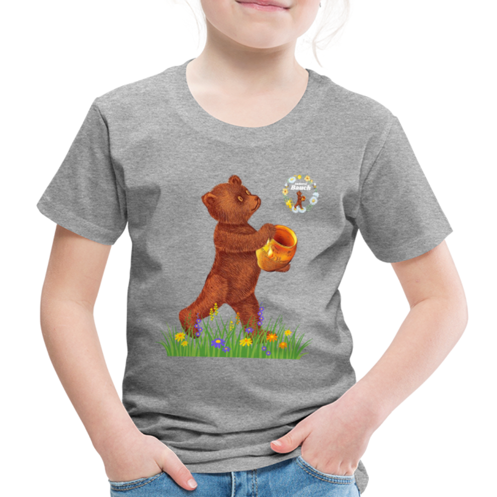 Kinder Premium T-Shirt Imkerei Bauch - Grau meliert