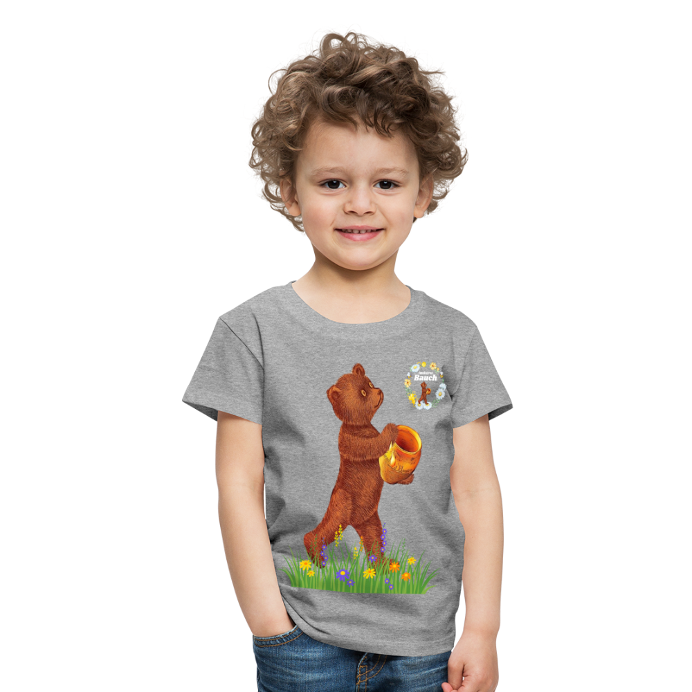 Kinder Premium T-Shirt Imkerei Bauch - Grau meliert