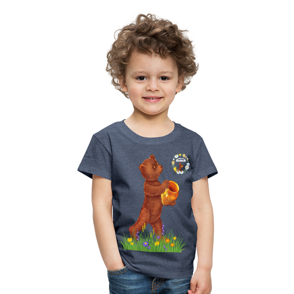 Kinder Premium T-Shirt Imkerei Bauch - Blau meliert